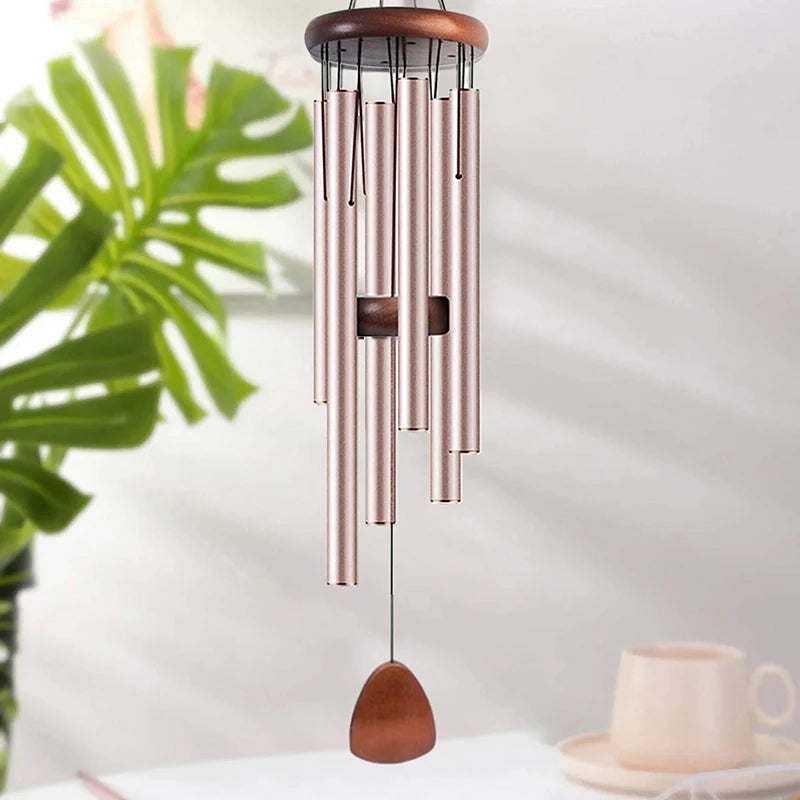 Gift of Tranquility 26 Inch Classic Wind Chime with Wooden Tag, Aluminum Pipes for Gentle Tones, Ideal Balcony Decoration Gift