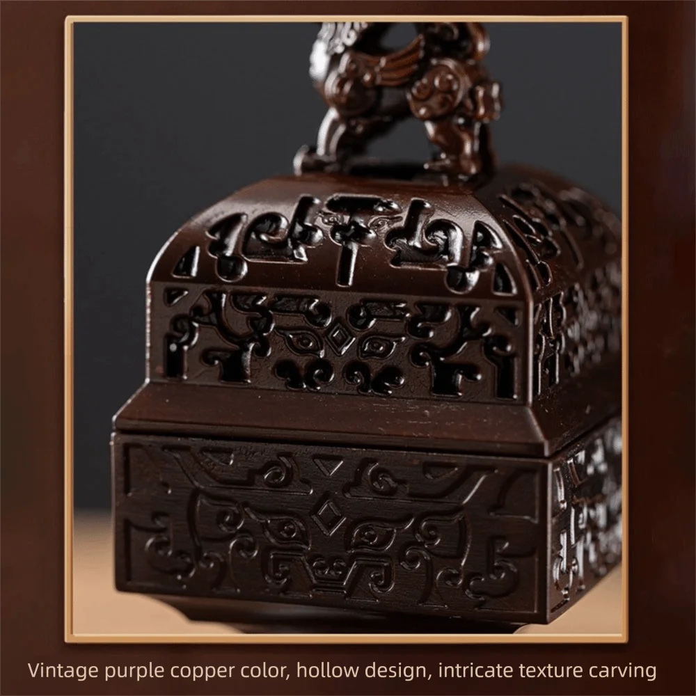 Durable Square Incense Stick Burner Pi Xiu Hollowed Out Aroma Burner Small Incense Censer Home Ornament
