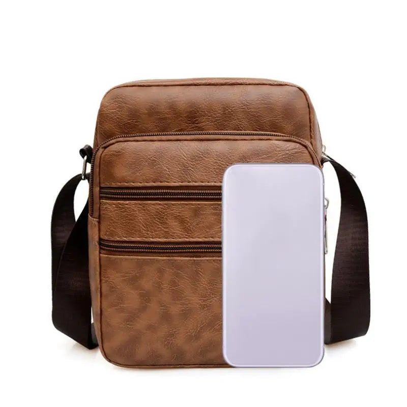 Men's PU Leather Crossbody Shoulder Bags High quality Tote Fashion Business Man Messenger Bag  Leather Bags fanny pack