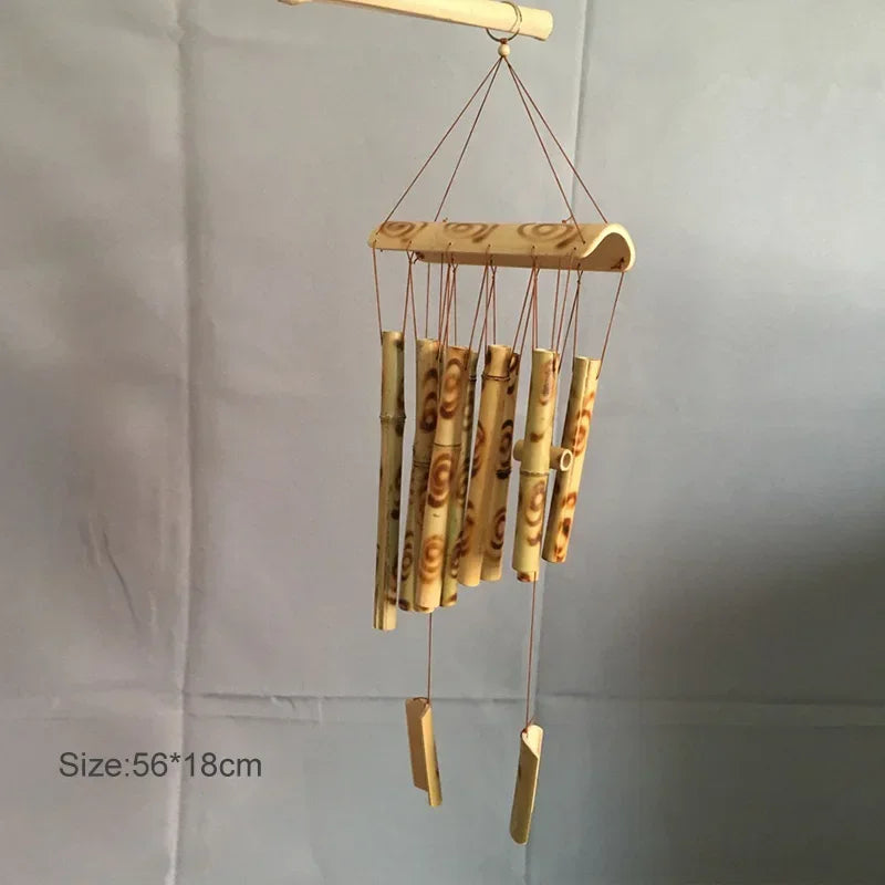 Natural Wind Chimes Handmade Tubes Bamboo Bell Outdoor Yard Garden Windchime Crafts  Indoors Pendant Balcony Home Hotel Decor