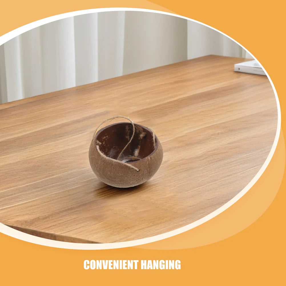 Hanging Coconut Shell Planter Indoor Plants Balcony Flower Pot Home Decor Multifunctional Versatile Sturdy Rope Design