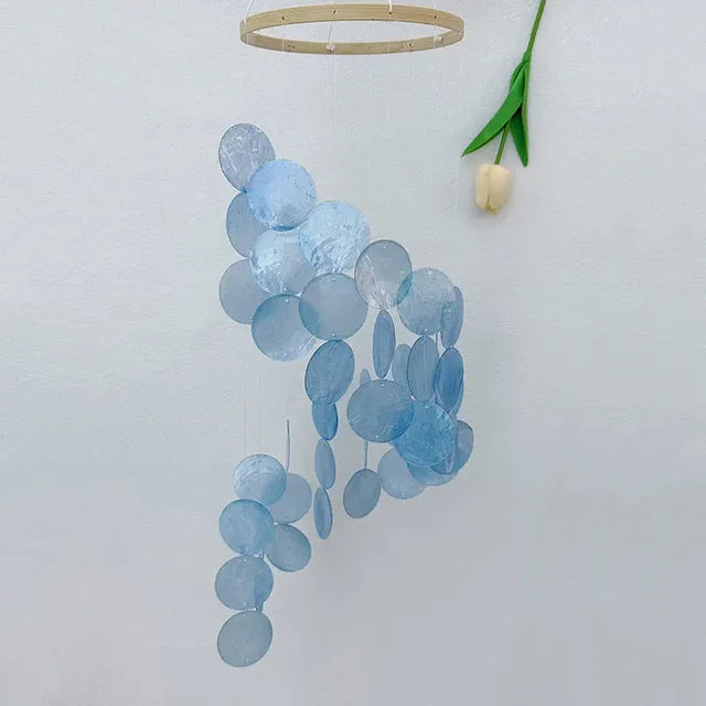 Natural Shell Wind Chimes Creative Dream Catcher Craft Outdoor Yard Welcome Guest Decoration Bedroom（Only wind chime pieces）