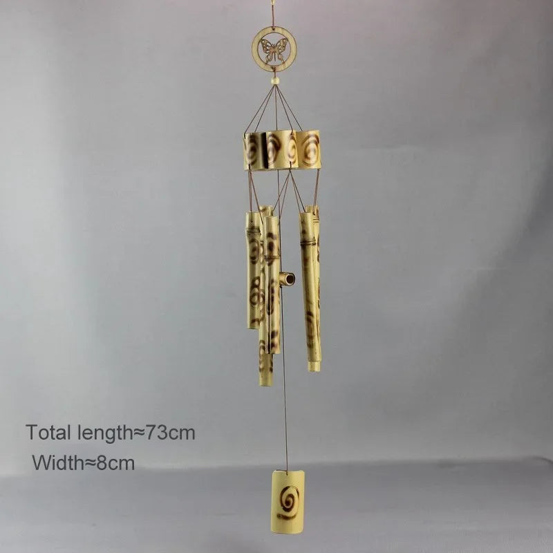 Natural Wind Chimes Handmade Tubes Bamboo Bell Outdoor Yard Garden Windchime Crafts  Indoors Pendant Balcony Home Hotel Decor