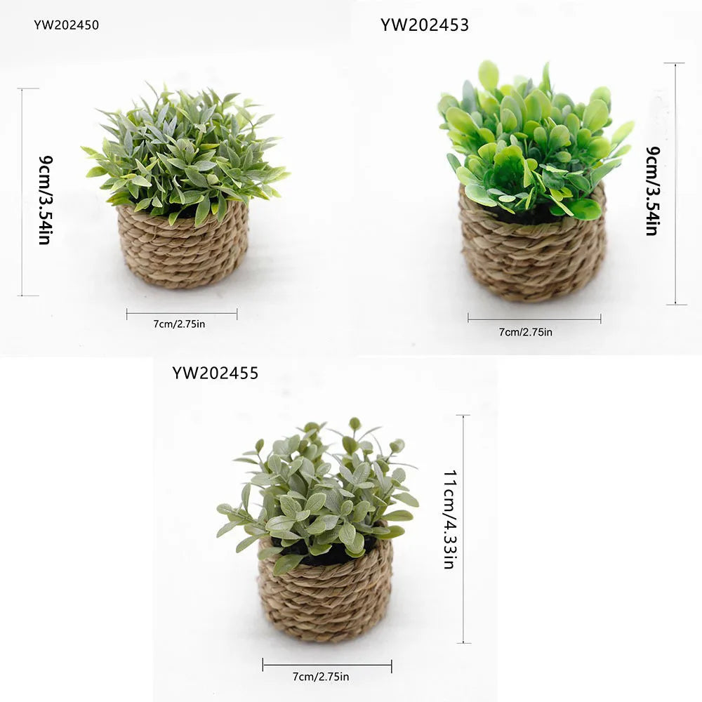 1Pc Potted Plant Small Fake Plants Indoor Home Decor Decorative Pot for Living Room Office Decoration Realistic Faux Greenery