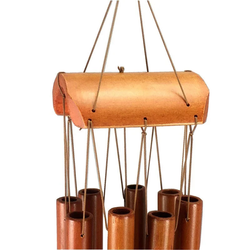 Natural Wind Chimes Handmade Tubes Bamboo Bell Outdoor Yard Garden Windchime Crafts  Indoors Pendant Balcony Home Hotel Decor