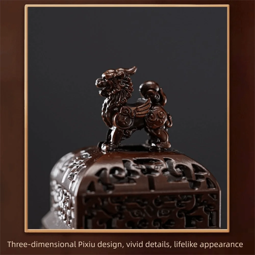 Durable Square Incense Stick Burner Pi Xiu Hollowed Out Aroma Burner Small Incense Censer Home Ornament