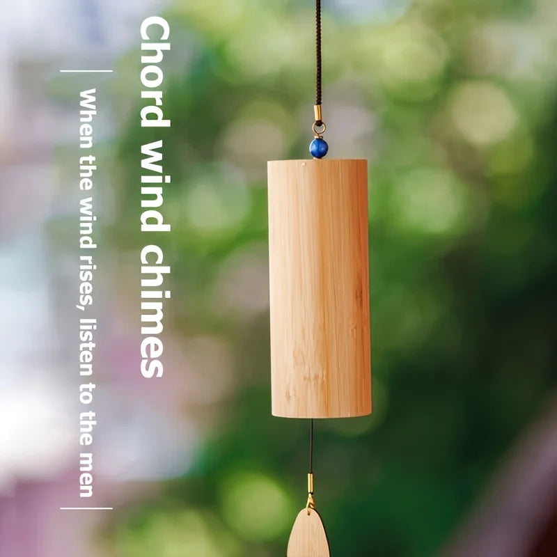 A bamboo wind chime—ideal for traditional Chinese style, suitable for retro/Summer Birthday/Hotel/Home/Bedroom/Wedding/Outdoor D