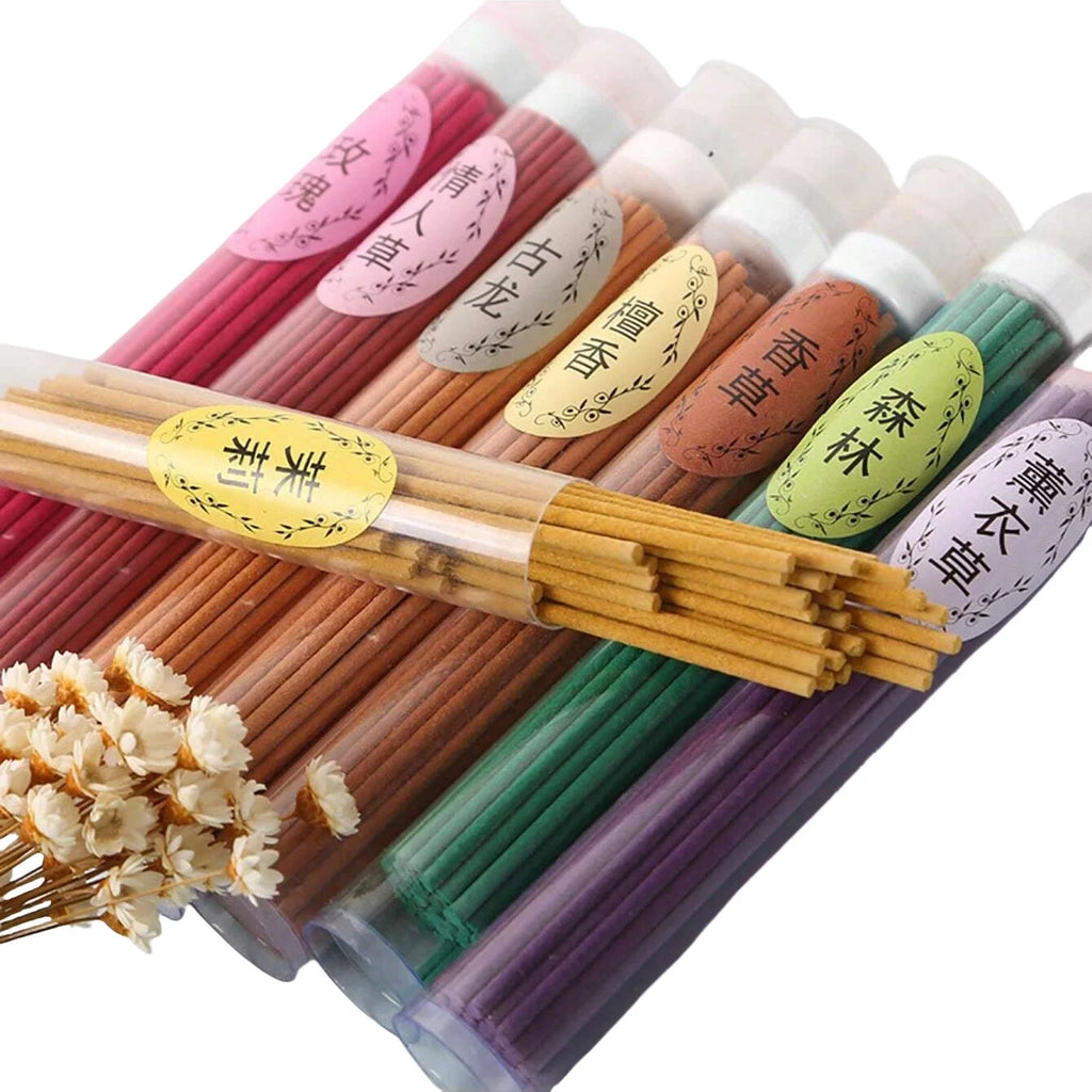 50Pcs/box Natural Incense Sticks Jasmine Lavender Scented Handmade Aromatherapy Sticks Yoga Meditation Air Purification Incenses