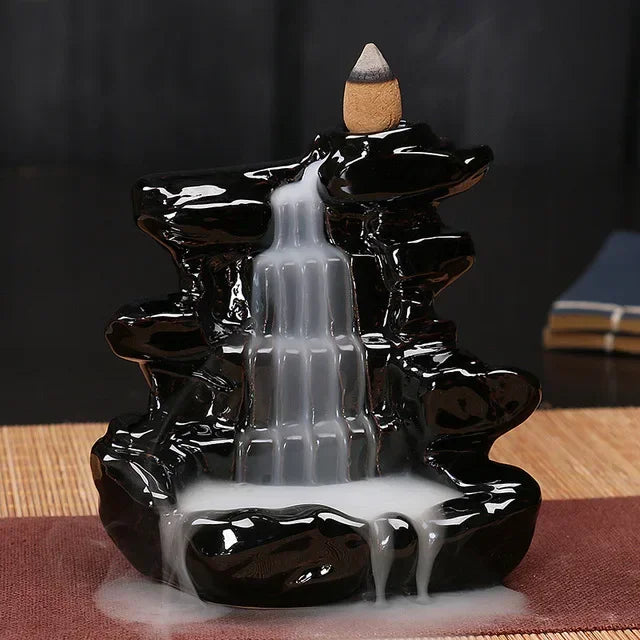 Free 20Pcs Incense cones Creative Home Decor Backflow Stick Incense Burner Ceramic Censer Home Decoration Use In Home Teahouse