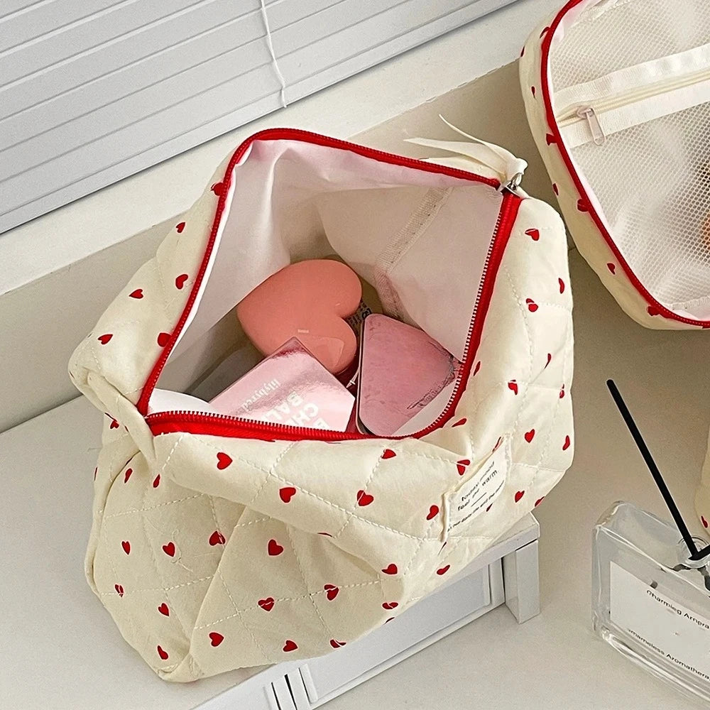 Fashion Ins Black Flower Women Quilting Bags Handbag Travel Organizer Cosmetic Makeup Storage Pouch Portable Zipper Tote Bag