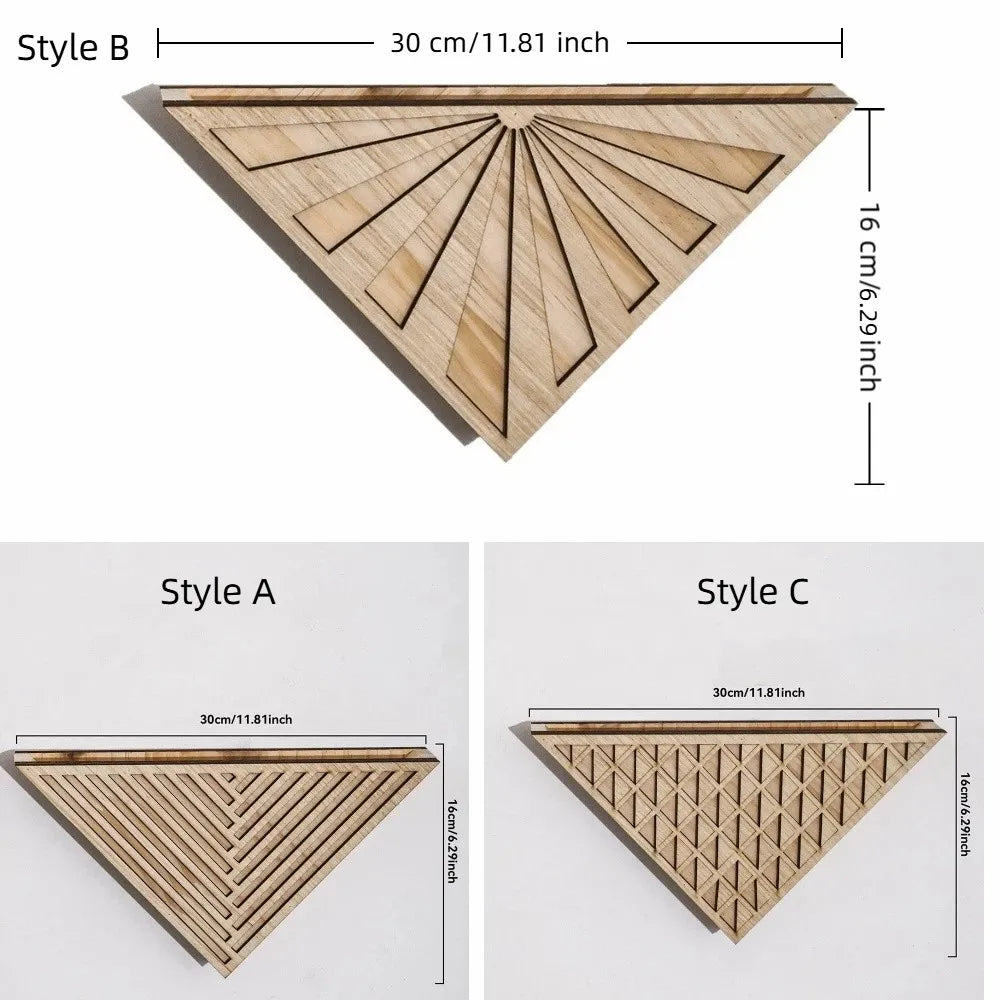 Plant Holder Modern Wooden Triangle Wall Planter Minimalist Decorative Geometric Flower Pot Handmade Succulent Pot Indoor
