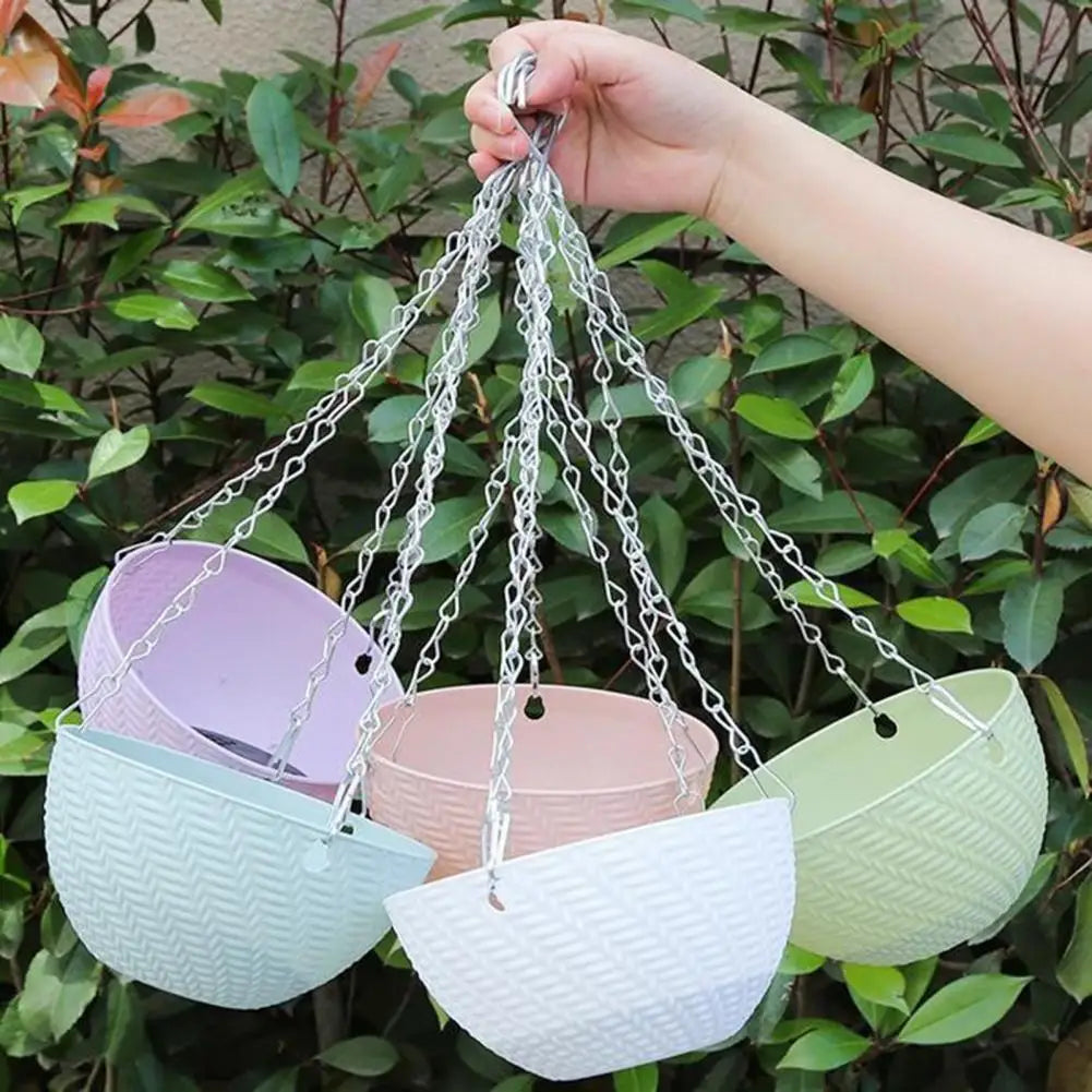 Hanging Planter for Indoor Plants Wide Mouth Flower Pot with Water Reservoir Plant Pot Plant Hangers for Balcony Garden Office