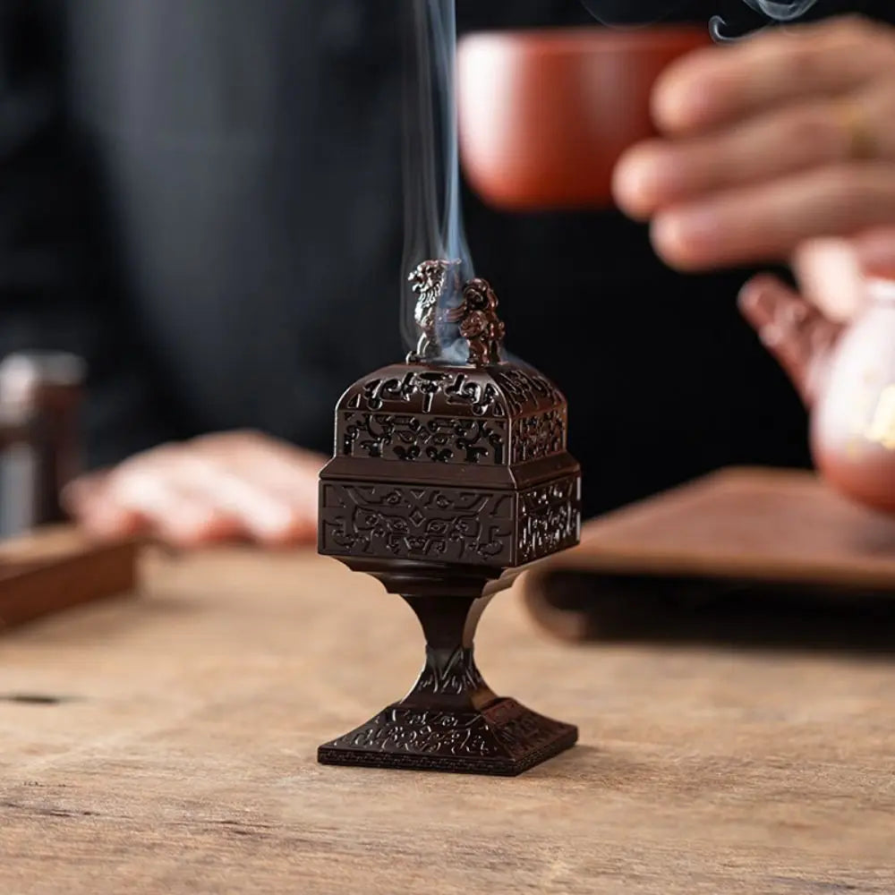 Durable Square Incense Stick Burner Pi Xiu Hollowed Out Aroma Burner Small Incense Censer Home Ornament