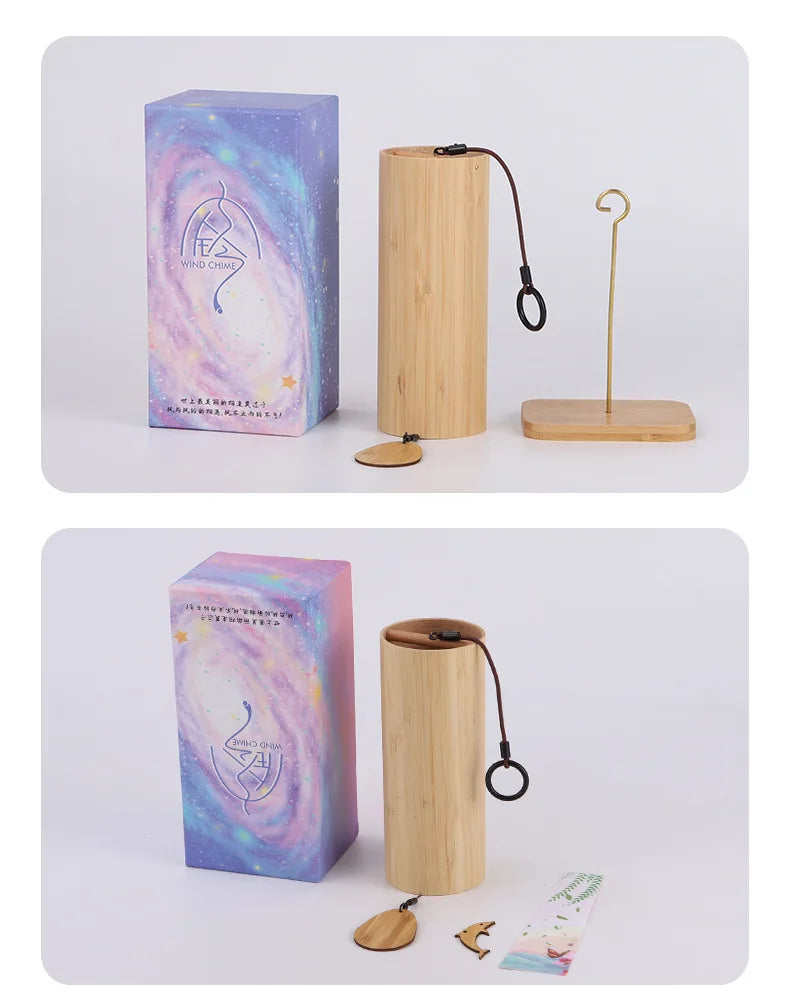 Tuomi Chord Wind Chime Japanese Hand Cranked Wind Chime Retro Bamboo Meditation Sound Healing Bamboo Wind Chime
