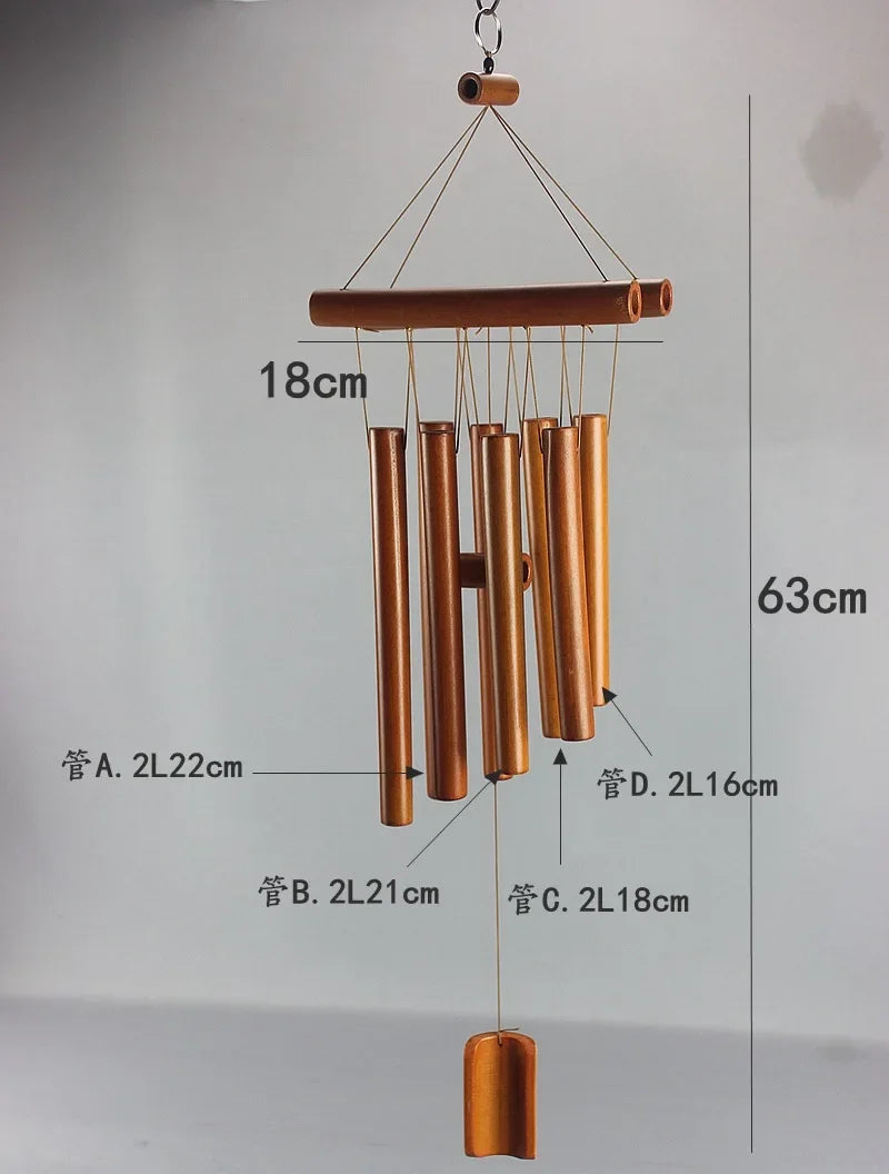 Natural Wind Chimes Handmade Tubes Bamboo Bell Outdoor Yard Garden Windchime Crafts  Indoors Pendant Balcony Home Hotel Decor