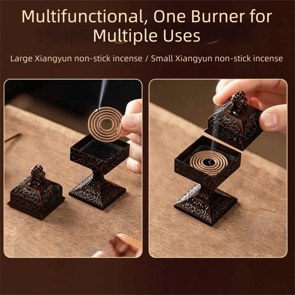 Durable Square Incense Stick Burner Pi Xiu Hollowed Out Aroma Burner Small Incense Censer Home Ornament