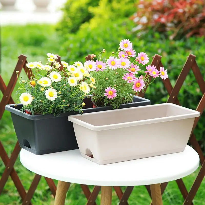 Indoor Self Absorbing Flower Pot For Vegetables Compact With Drainage Tray For Office Windowsill Or Home Decor