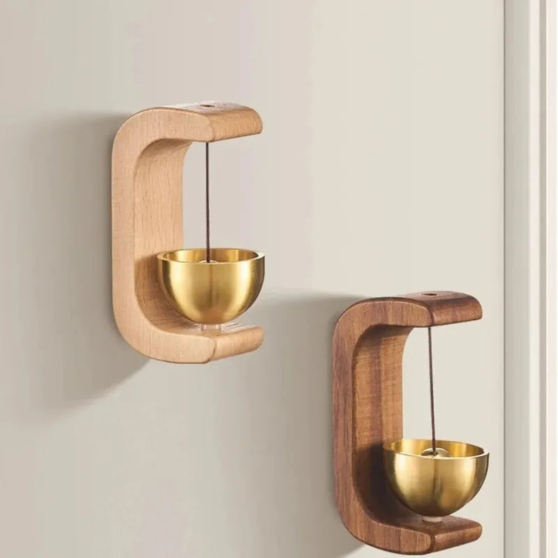 Japanese Wooden Wind Chime Doorbell, Wireless Entrance Bell, Hanging Decorative Wind Bell for Home Opening