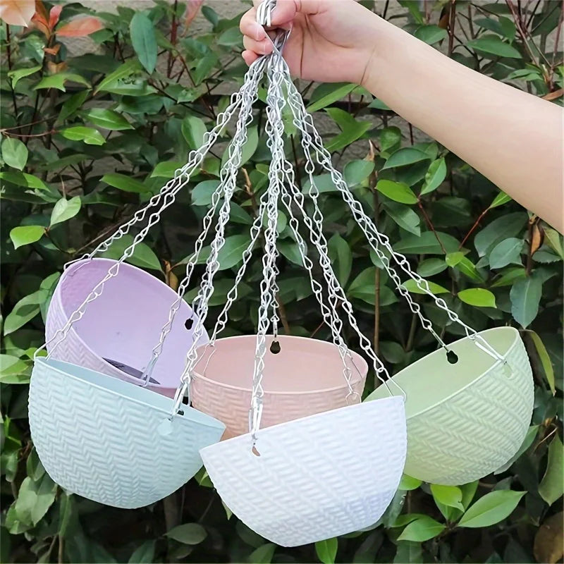 2pcsHanging Flower Pots and Hanging Pots on Outdoor Garden Balconies. Suitable for Indoor and Outdoor Green Plants