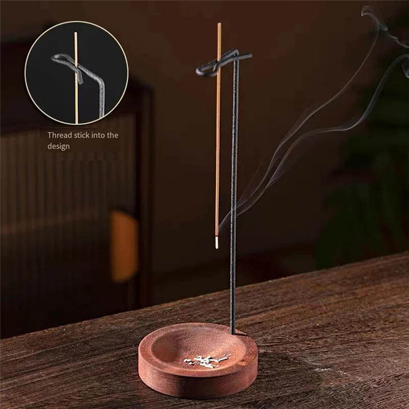 A69eincense Stick Holder Exquisite Decorative Wooden Incense Burner Ornament With Base Living Room Supply Decorative