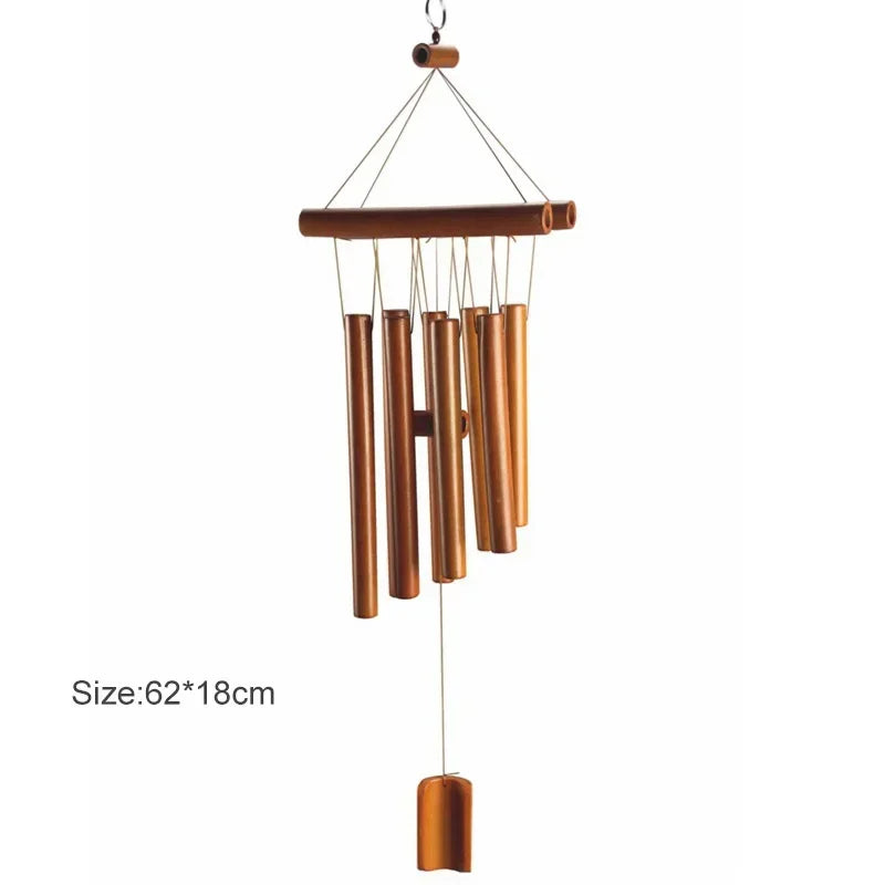 Natural Wind Chimes Handmade Tubes Bamboo Bell Outdoor Yard Garden Windchime Crafts  Indoors Pendant Balcony Home Hotel Decor
