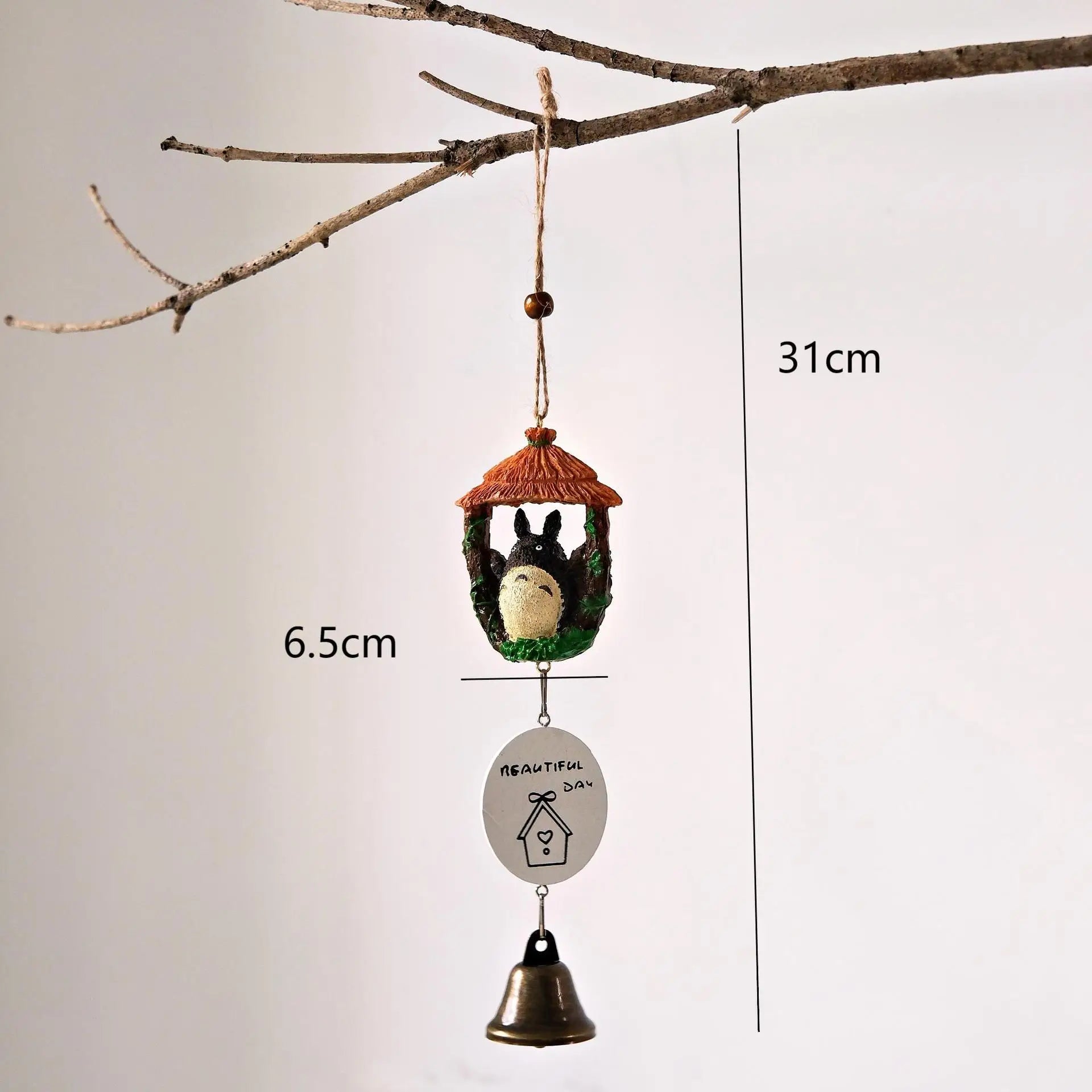 Cartoon Totoro Wind Chime  Resin Hanging Bell Creative Home Decor Wall Ornament Household Goods