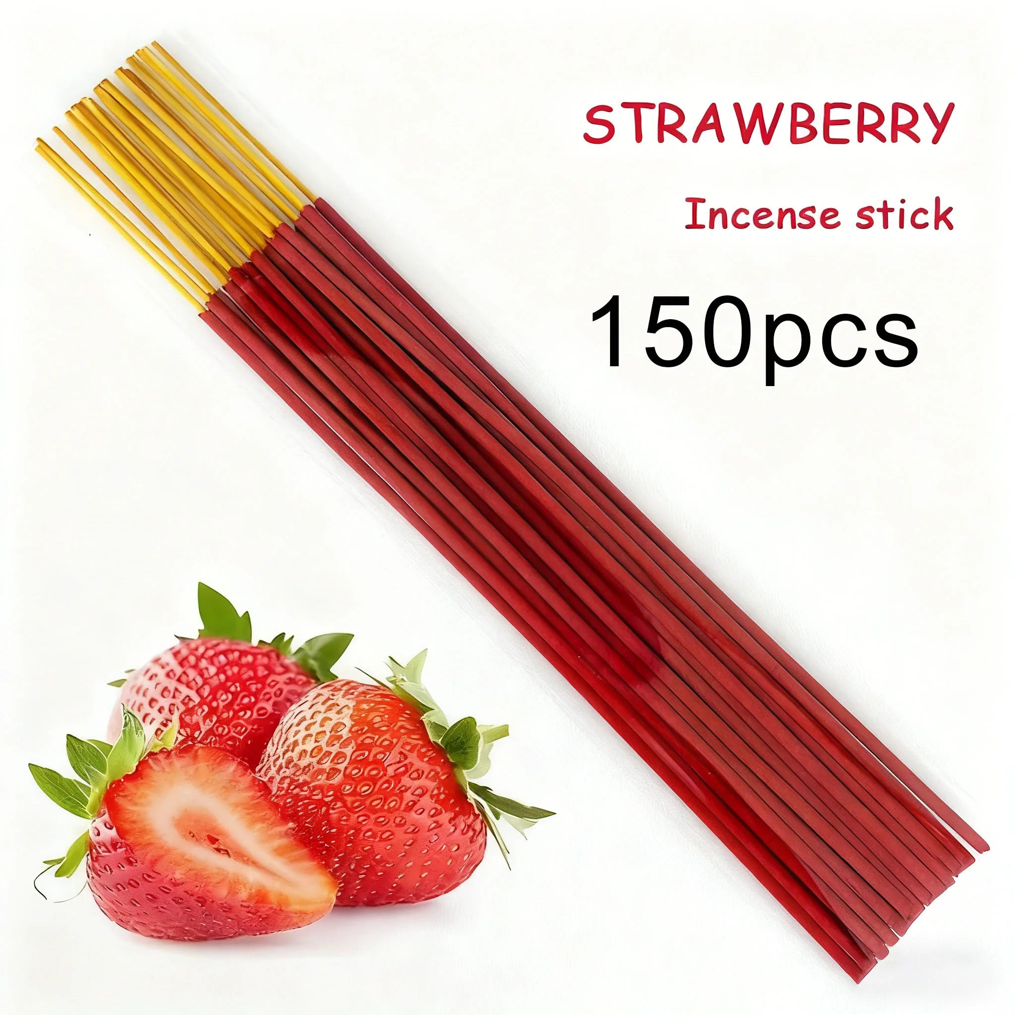 150 High-Quality Handmade Fruit-Flavored Incense Sticks, Strawberry, Peach, Watermelon, Cantaloupe, Orange, Grapefruit, with a Burning Time of up to 45 to 60 Minutes Suitable for Courtyards, Meditation, Fitness, Yoga, Hotels,