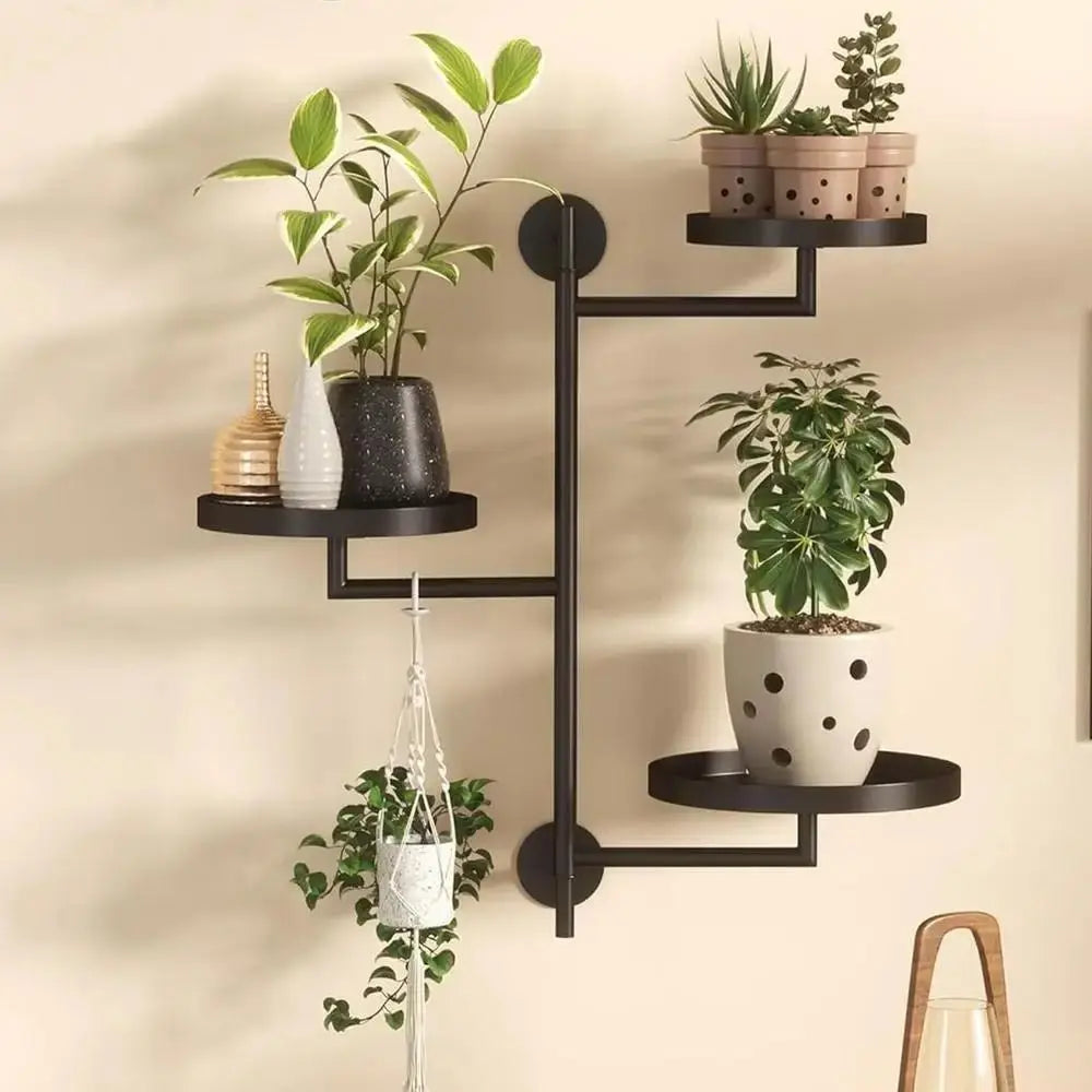 Green Plant Potted Rotating window plant stand Waterproof Simple Three layers of plant support Creative Indoor plant shelf Home