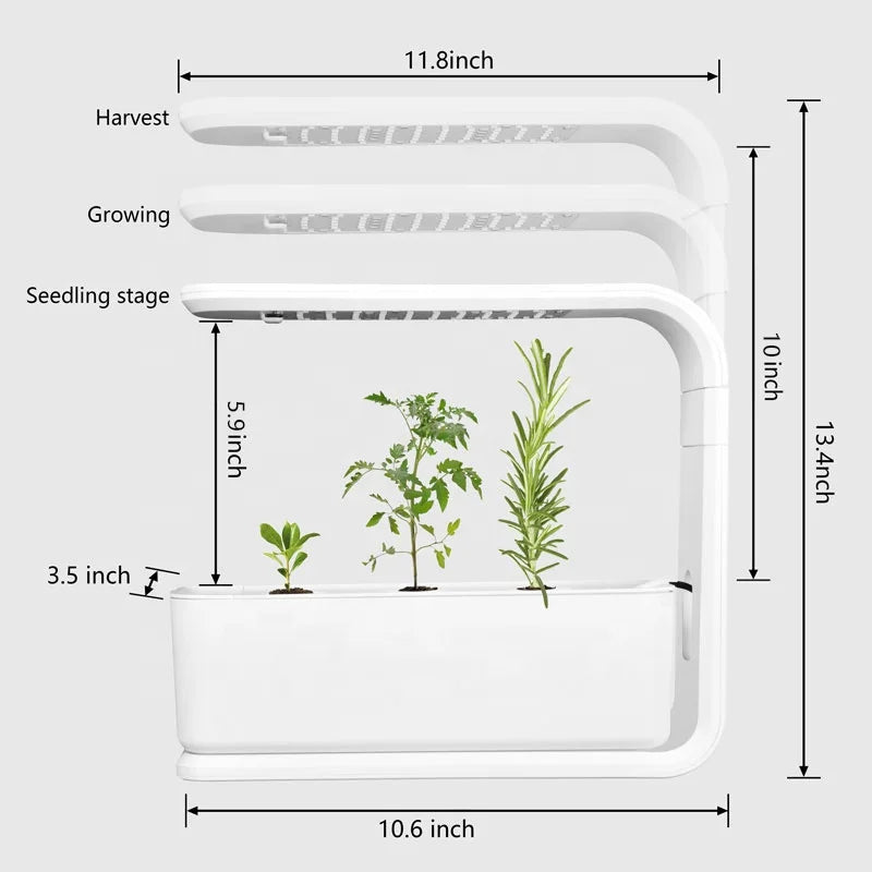 White Indoor Small Home Planter Plant Smart Herb Pot Greenhouse aero Mini Garden Light Gardening Hydroponic Growing Systems