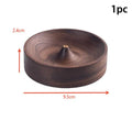 SI1pc new Incense Stick Handmade Tea Ceremony Round Incense Burner Agarwood Tray Holder North American Black Walnut Solid Wood