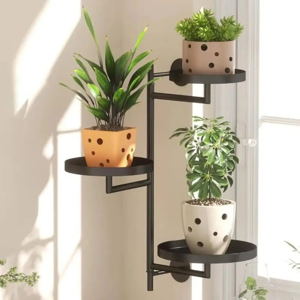 Green Plant Potted Rotating window plant stand Waterproof Simple Three layers of plant support Creative Indoor plant shelf Home