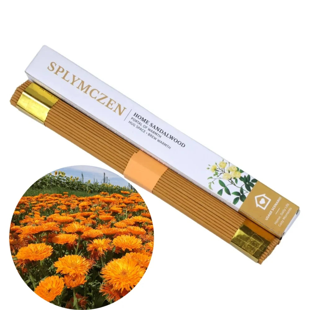 Natural Sandalwood Incense Sticks for Home | Calming Meditation, Yoga, Prayer, Blessing Ceremony, Buddha Worship |  Long-Lasting
