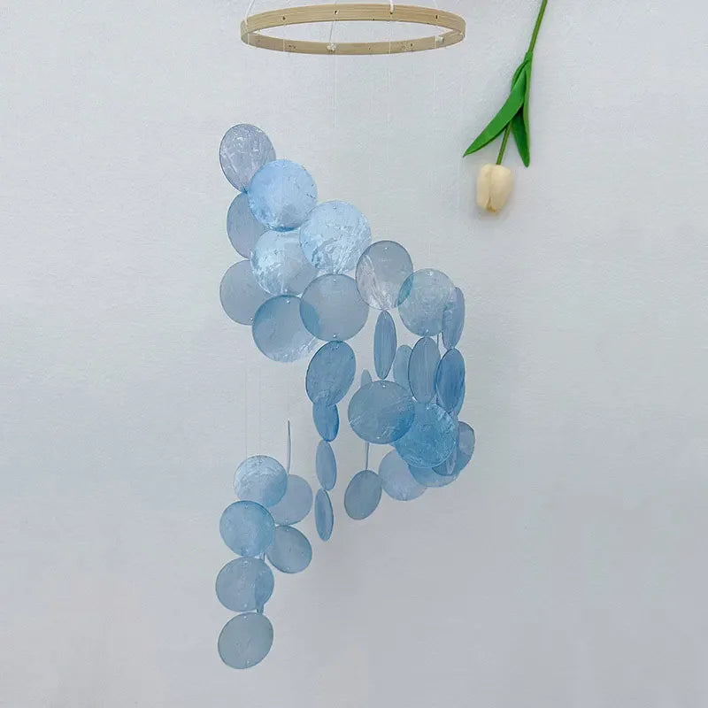 Natural Shell Wind Chimes Creative Dream Catcher Craft Outdoor Yard Welcome Guest Decoration Bedroom（Only wind chime pieces）