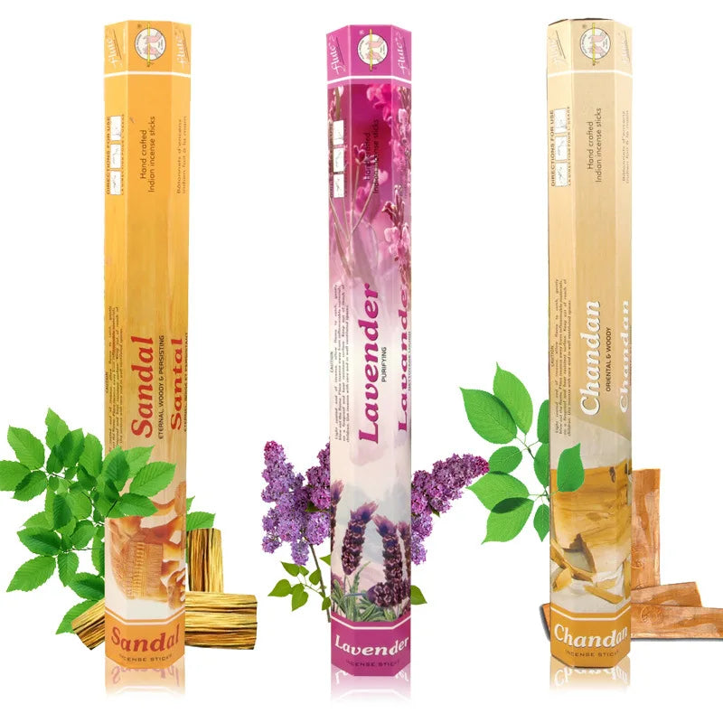 20pcs/set Home Fragrance Stick Incense Indian Royal Lavender Sandalwood gardenia Burning Artificial Scent  for Healthy Yoga Room