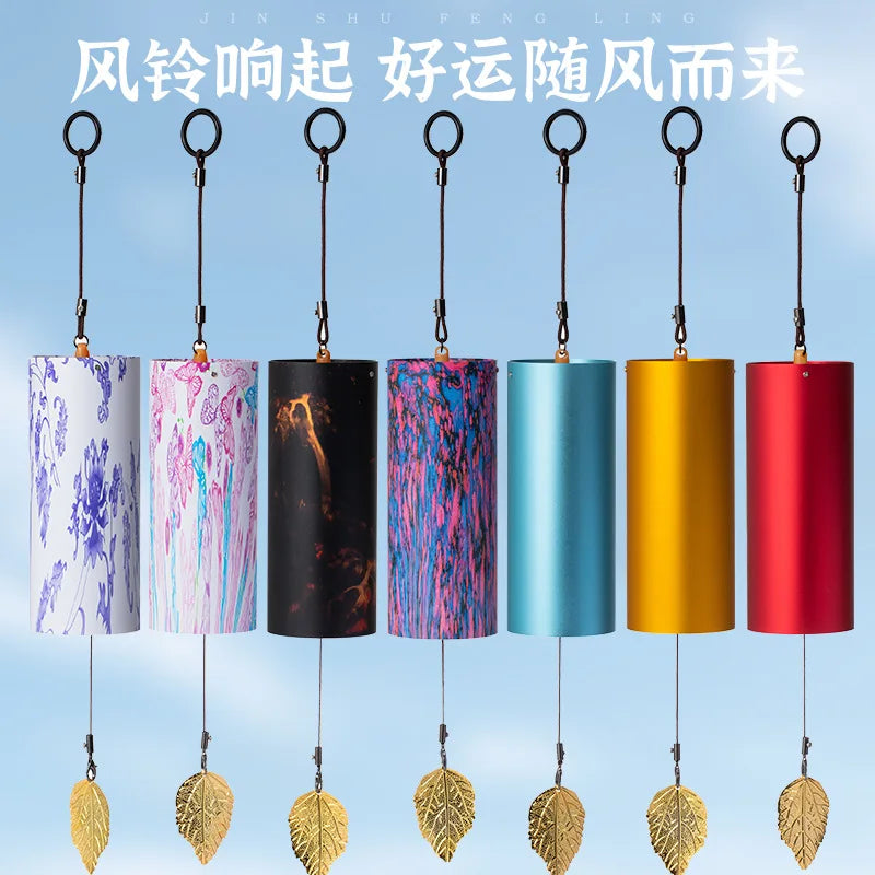 Healing Koshi Chime for Yoga & Meditation, Japanese Style Bamboo Hand-cranked Wind Chime, Zen Decor Metal Chord Chime Ornament