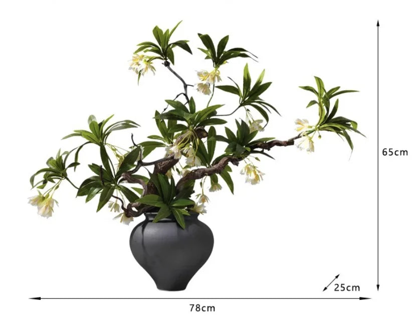 Not Real Plants with Vase Flower Artificial Plants and Flowers for Home Office Artificial Tree Desktop Ornaments
