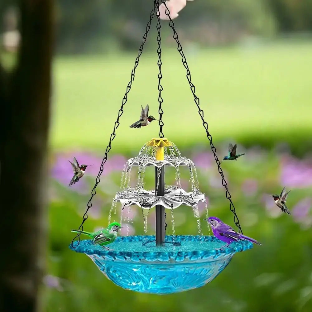 Waterfall Hanging Bird Bath Fountain Garden Courtyard Terrace With Fountain Bird Bathroom With Hook Bird Drinking Tray Outside