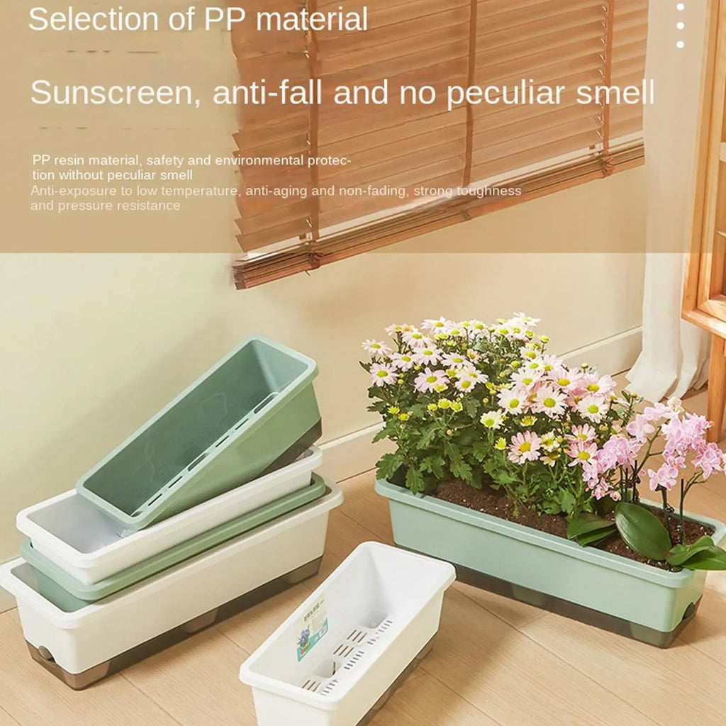 Self-watering planter for indoor and balcony vegetable growing, Suitable for cuttings, seedlings, herbs, African violets
