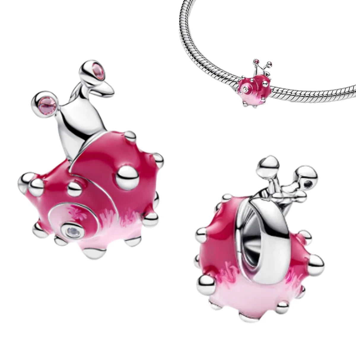 New 925 Sterling Silver Four Leaf Clover Flower Ear Stud Ring Pendant Bead fit DIY Women's Bracelets Necklaces Jewelry Gifts