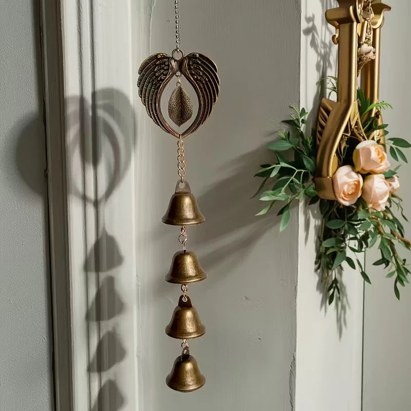1 Piece Metal Wind Chime, Wrought Iron Hanging Ornament With Chain, Outdoor Garden Decoration, Home Decoration, Bell