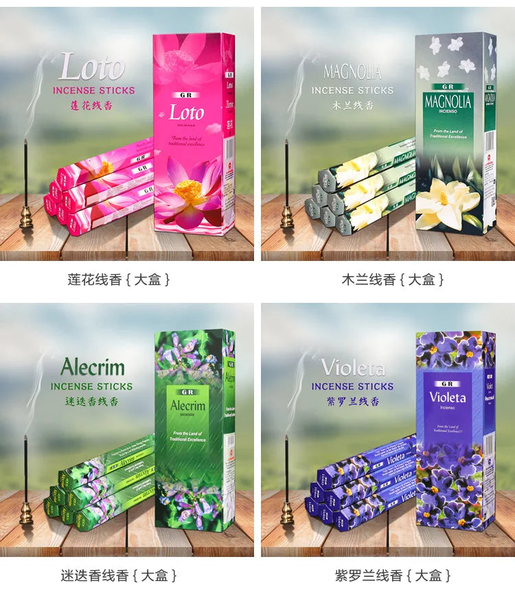 T68 20 Sticks Fragrances India Incense Stick Handmade Aromatherapy Sticks Sandalwood Lavender Meditation Incenses