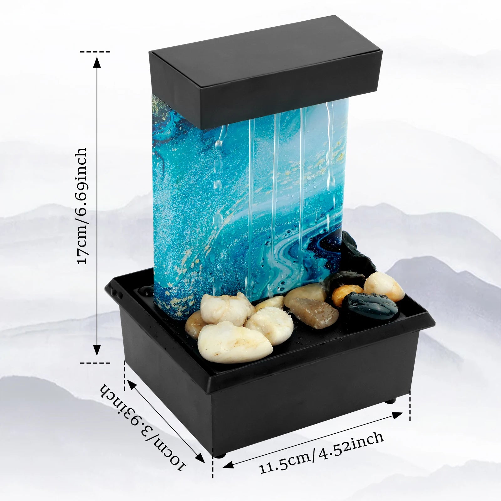 Tabletop Waterfall Home Decor Relaxation Meditation Desktop Fountain Lights Flowing Water Ornaments Mother's Day Festival Gifts