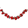 Artificial Red Flowers Wreath Light String Outdoor Indoor Decorative Garland Lamp for Christmas Party Festival Door Hanging