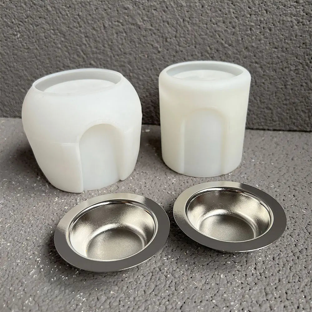Heating Aroma Candle Holder Concrete Silicone Mold Round Melted Wax Furnace Diffusing Gypsum Hydroponic Test Tube Planters Mould