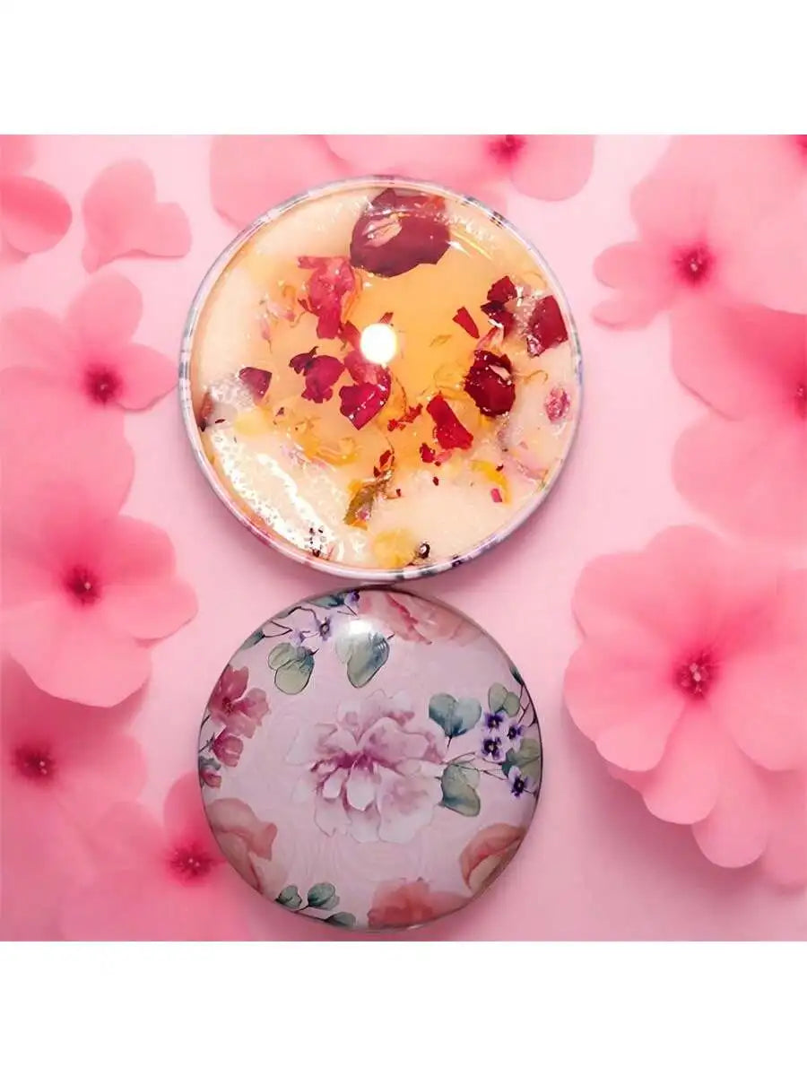 4 cans/set of hot melt wax aromatherapy set, homemade soy candle cup, flower candles for wedding and holiday decoration