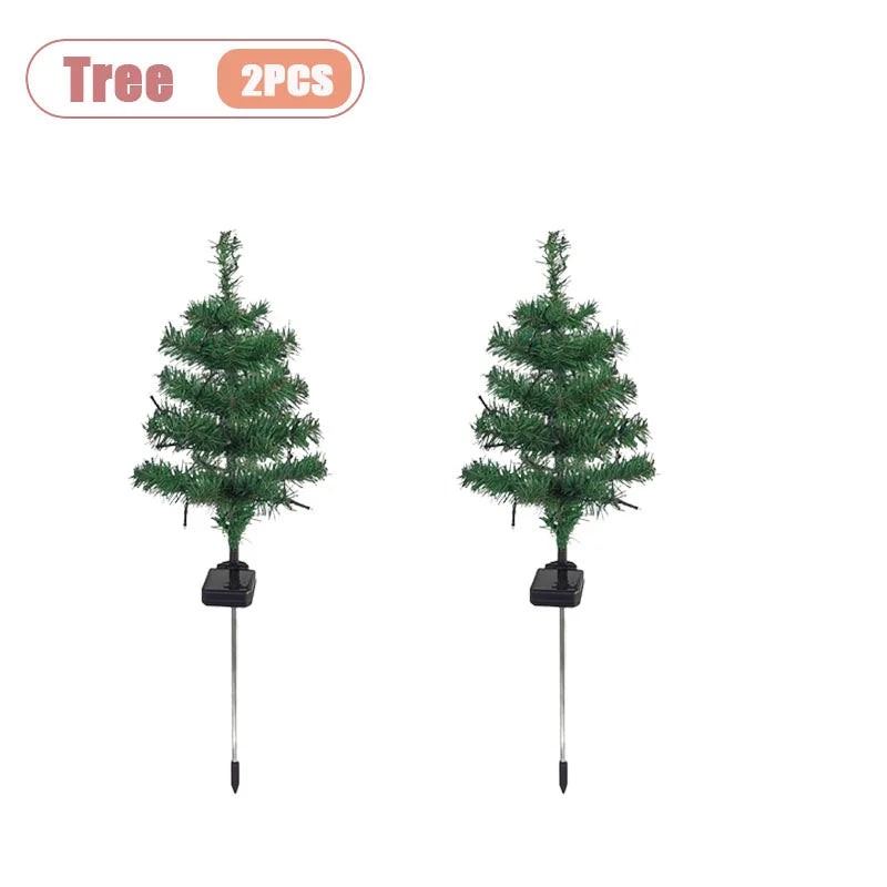 Solar Powered Colorful Christmas Tree Lights Outdoor Garden Yard Lawn Decoration Festive String Lamp Holiday Ambient Lighting