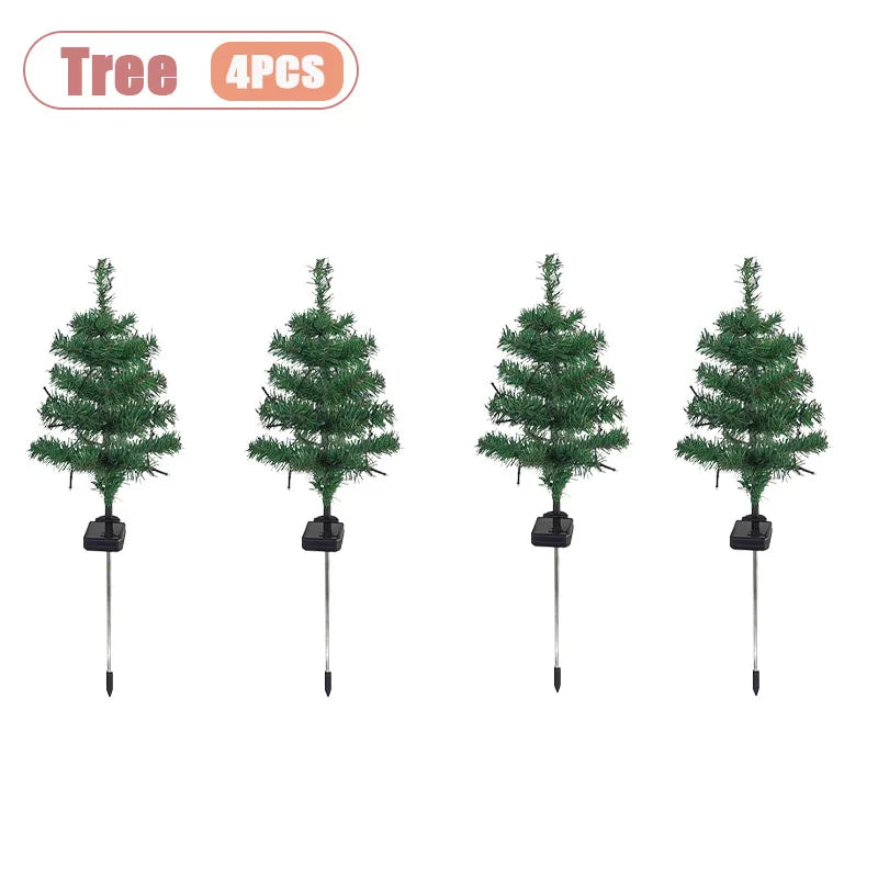 Solar Powered Colorful Christmas Tree Lights Outdoor Garden Yard Lawn Decoration Festive String Lamp Holiday Ambient Lighting