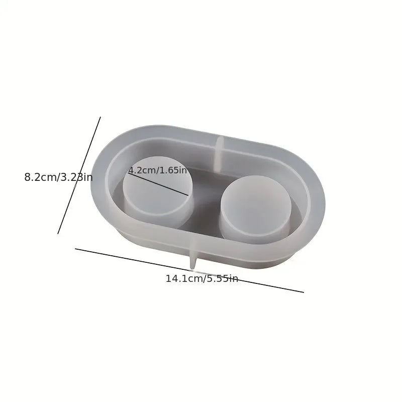 1/2/3 Hole DIY Crystal Epoxy Plastic Resin Mold Porous Round Aromatherapy Gypsum Candle Holder Ornament Silicone Mold