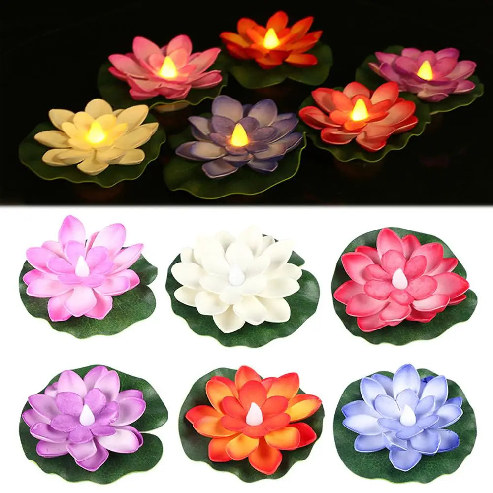 Lotus Night Light Floating Water Flower  Lotus Sensor Night Lamp Floating WaterGlow Flower Lamps Garden Decor Festive Wishing