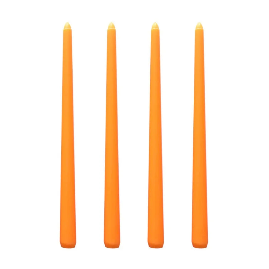 4pcs/set 9.84in gradient color long stem candles, unscented smokeless taper candles for wedding restaurant and home decoration